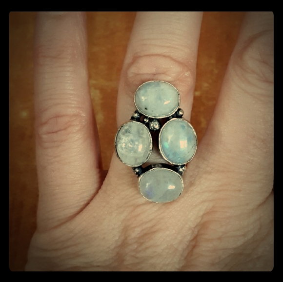 New Rainbow Moonstone 925 Silver Ring. - Picture 2 of 8